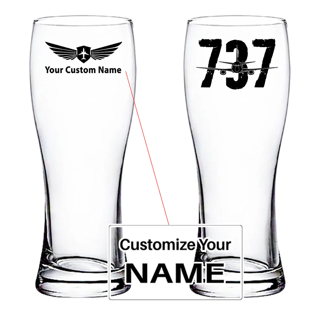 Boeing 737 Designed Designed Pilsner Beer Glasses
