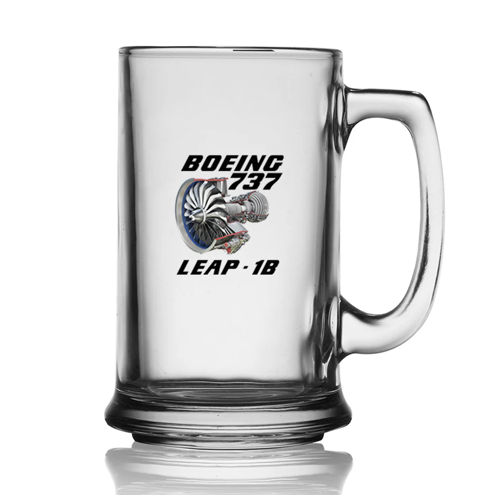 Boeing 737 & Leap 1B Designed Beer Glass with Holder - Image 2