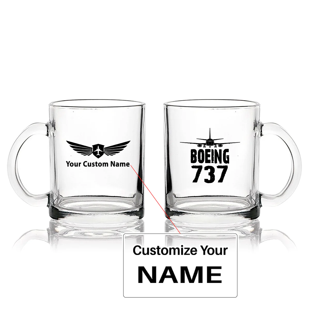 Boeing 737 & Plane Designed Coffee & Tea Glasses