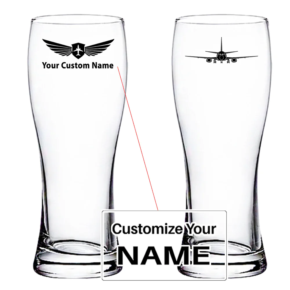 Boeing 737 Silhouette Designed Pilsner Beer Glasses