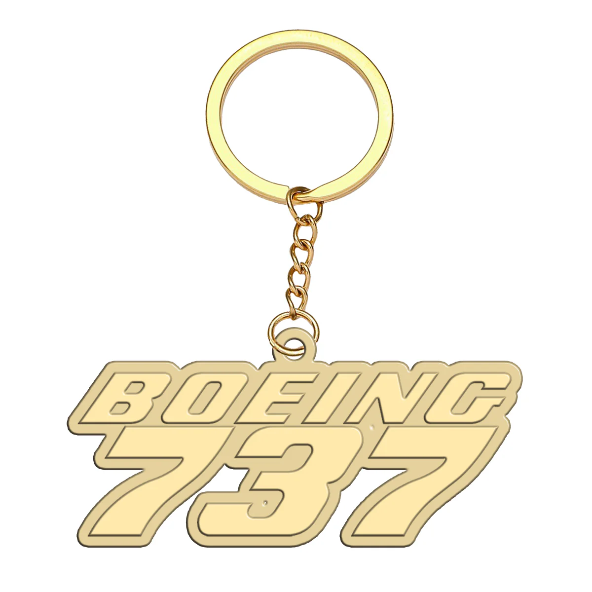 Boeing 737 & Text Designed Hollow Key Chains