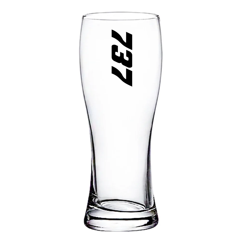 Boeing 737 Text Designed Pilsner Beer Glasses - Image 2