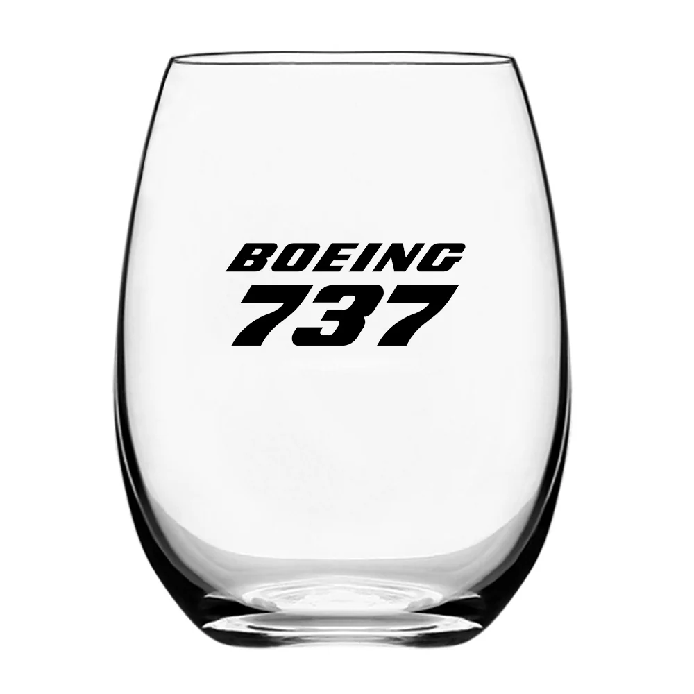 Boeing 737 & Text Designed Water & Drink Glasses - Image 2