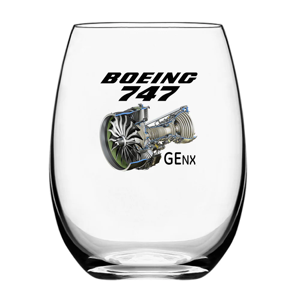 Boeing 747 & GENX Engine Designed Water & Drink Glasses - Image 2