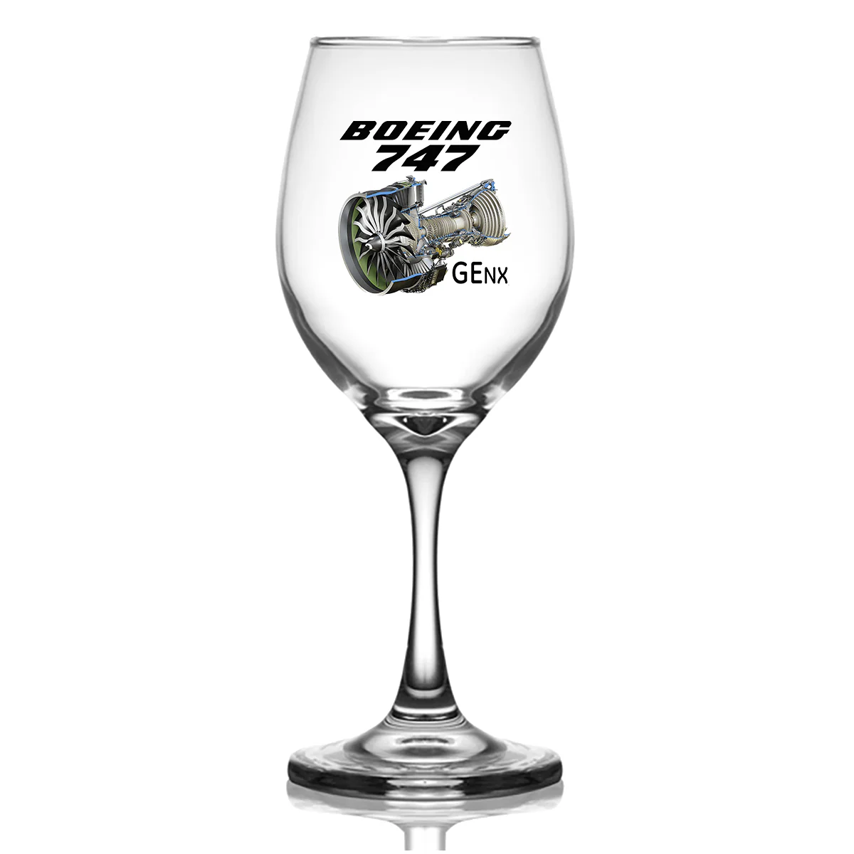 Boeing 747 & GENX Engine Designed Wine Glasses - Image 2