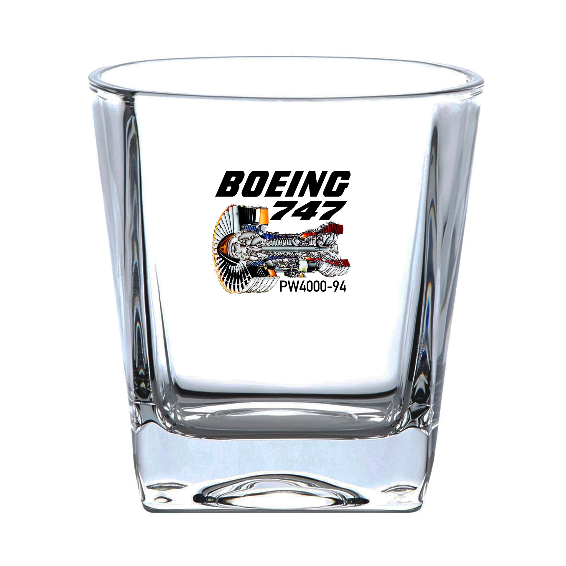 Boeing 747 & PW4000-94 Engine Designed Whiskey Glass - Image 2