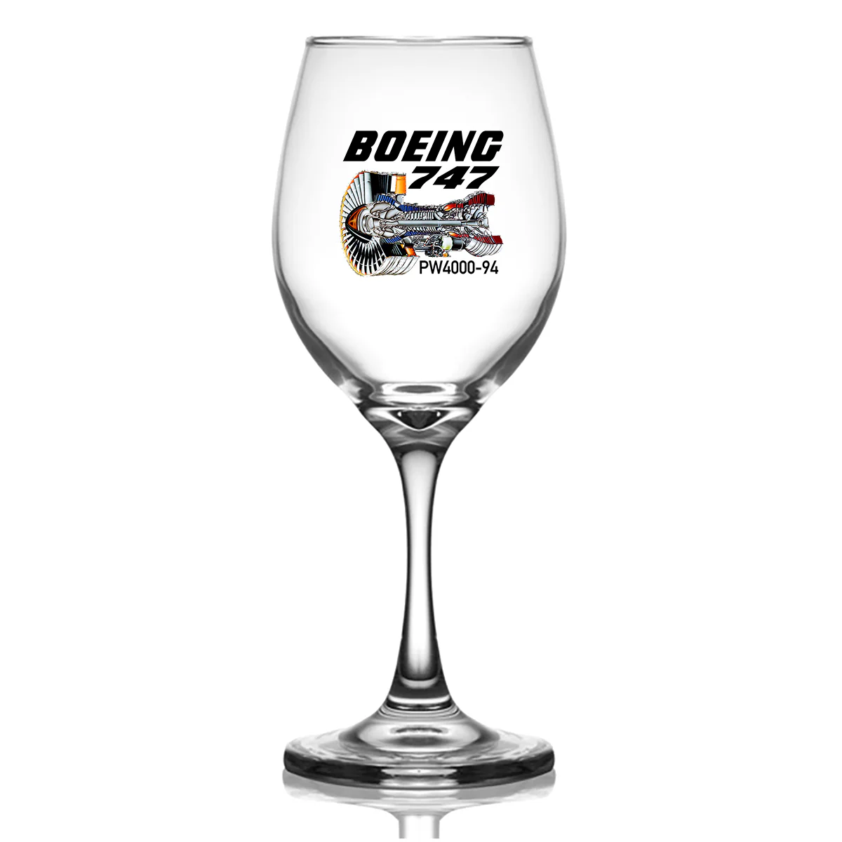 Boeing 747 & PW4000-94 Engine Designed Wine Glasses - Image 2