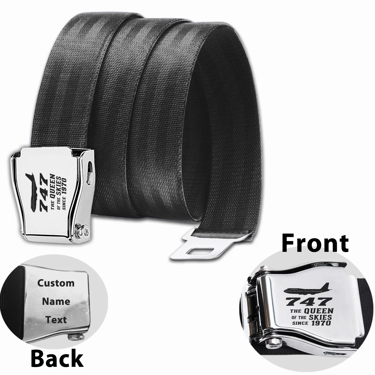 Boeing 747 - Queen of the Skies (2) Designed Fashion Airplane Seat Belts - Image 2