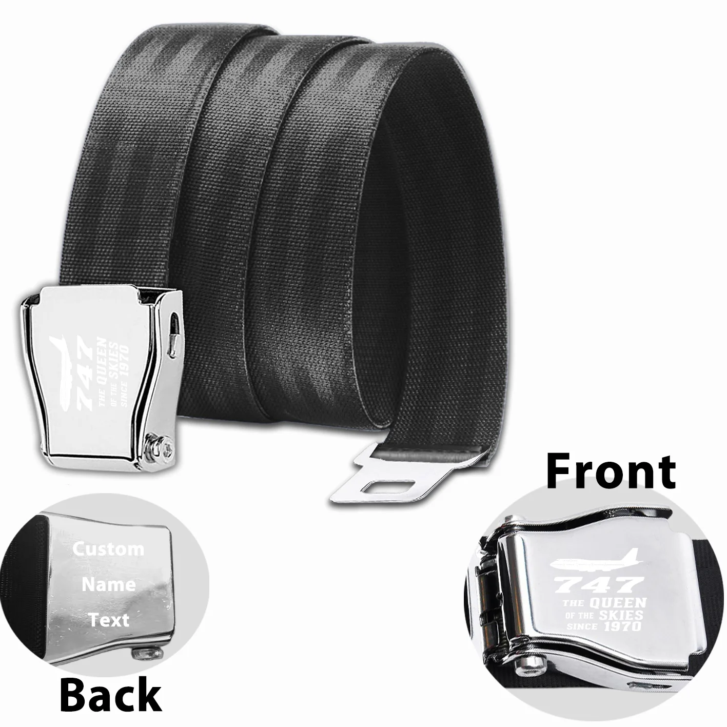 Boeing 747 - Queen of the Skies (2) Designed Fashion Airplane Seat Belts - Image 3