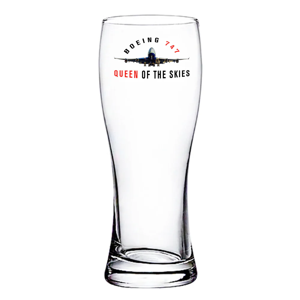 Boeing 747 Queen of the Skies Designed Pilsner Beer Glasses - Image 2