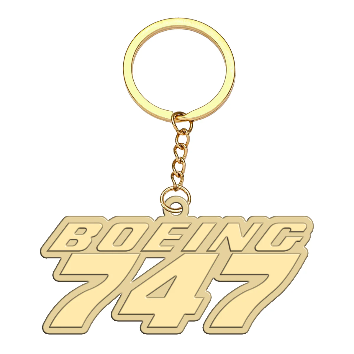 Boeing 747 & Text Designed Hollow Key Chains