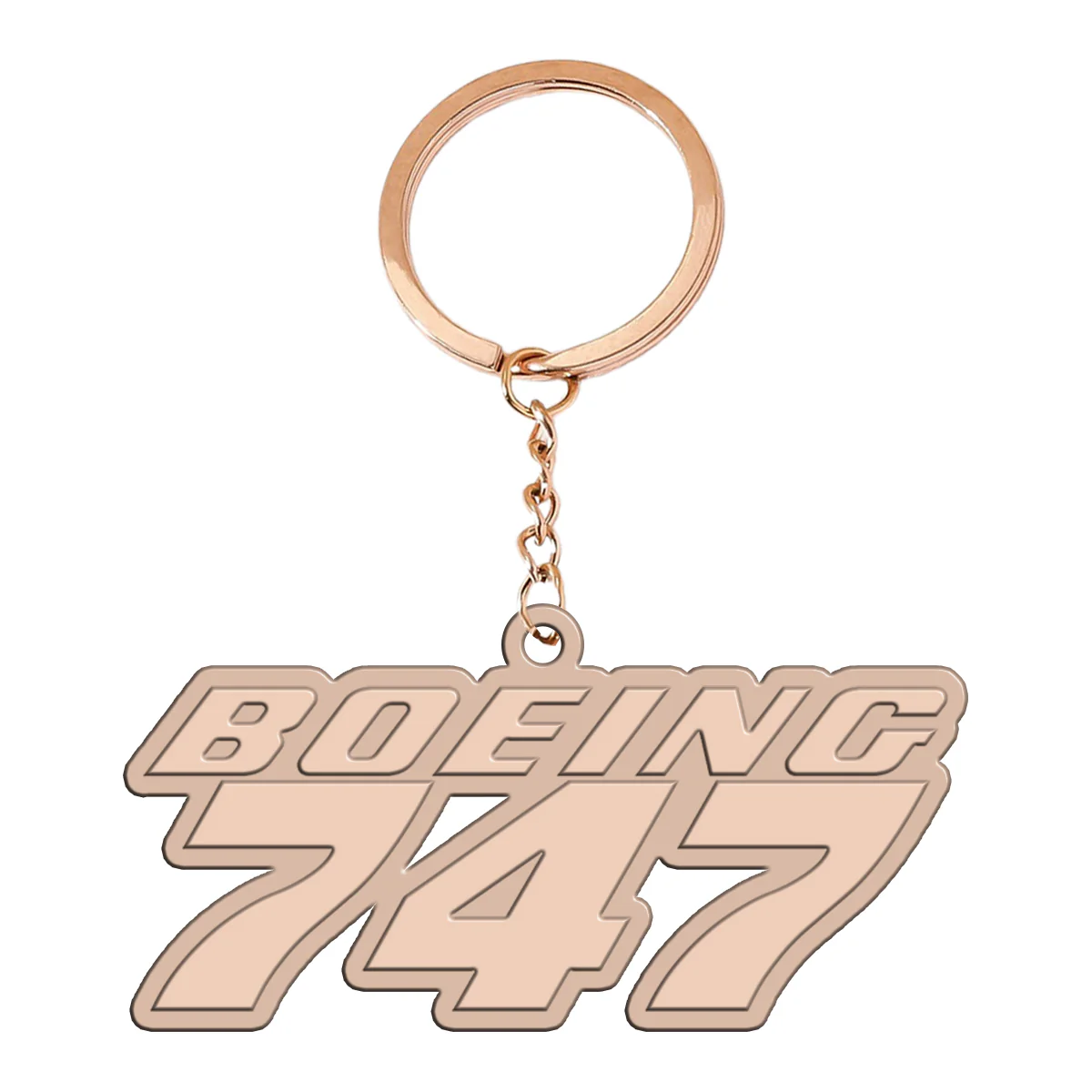 Boeing 747 & Text Designed Hollow Key Chains - Image 3