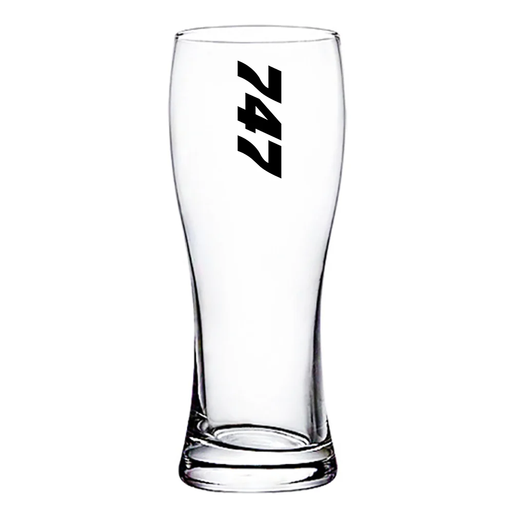 Boeing 747 Text Designed Pilsner Beer Glasses - Image 2