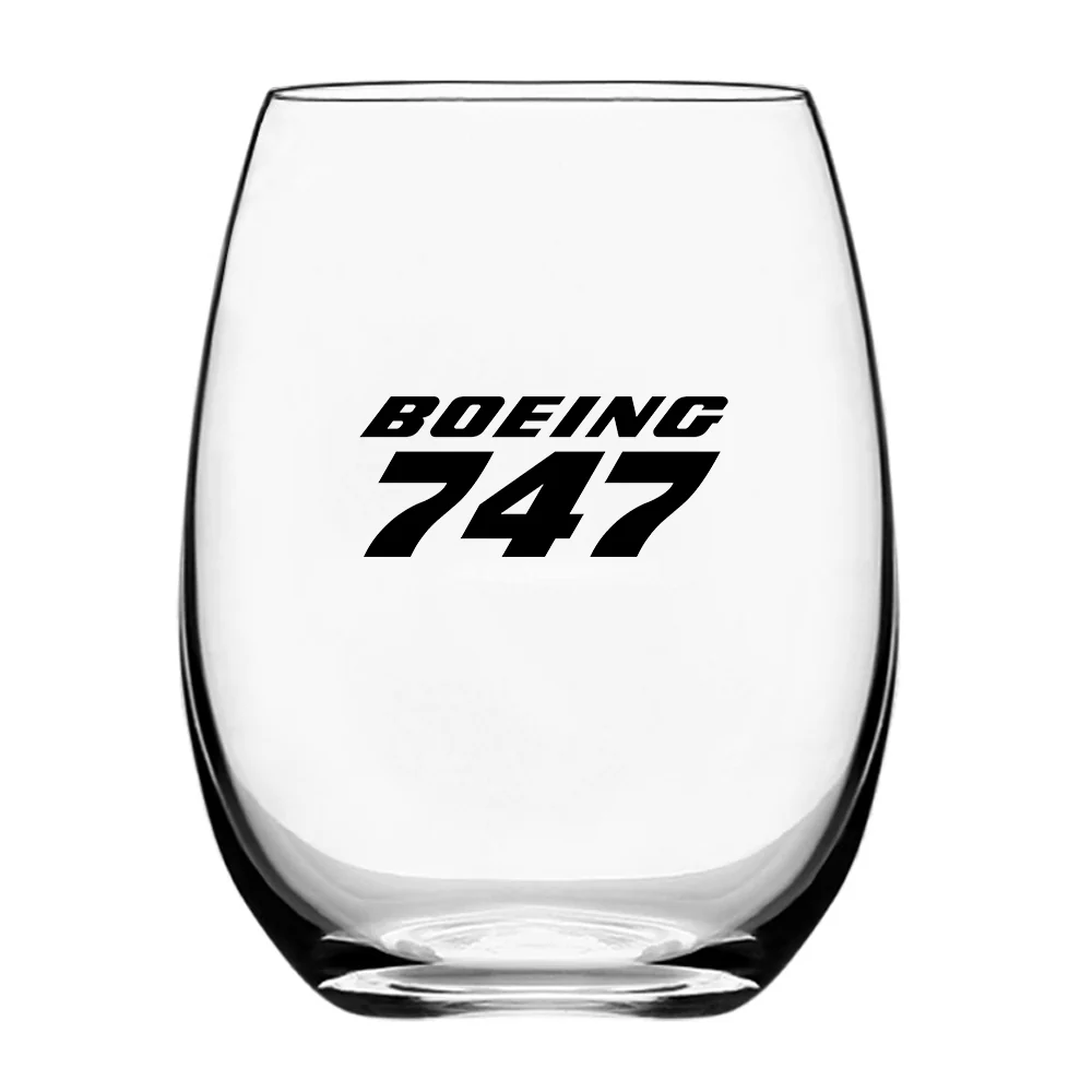 Boeing 747 & Text Designed Water & Drink Glasses - Image 2