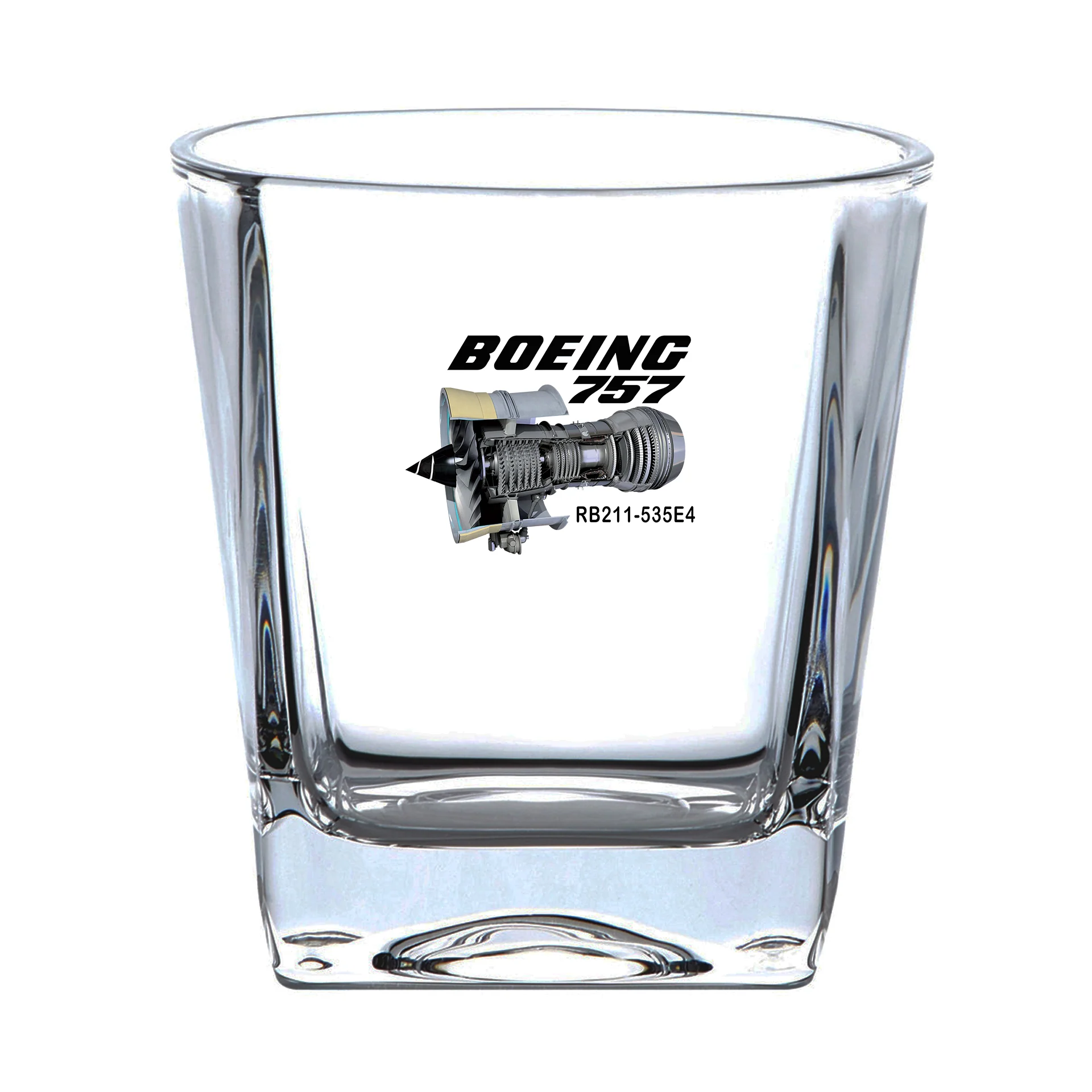 Boeing 757 & Rolls Royce Engine (RB211) Designed Whiskey Glass - Image 2