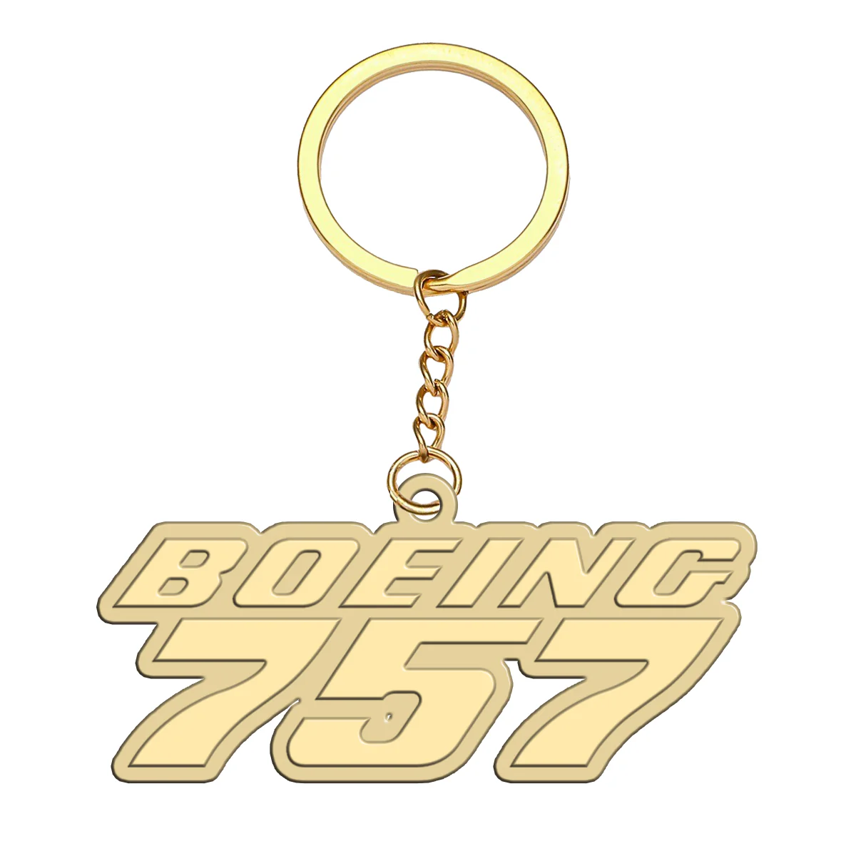 Boeing 757 & Text Designed Hollow Key Chains