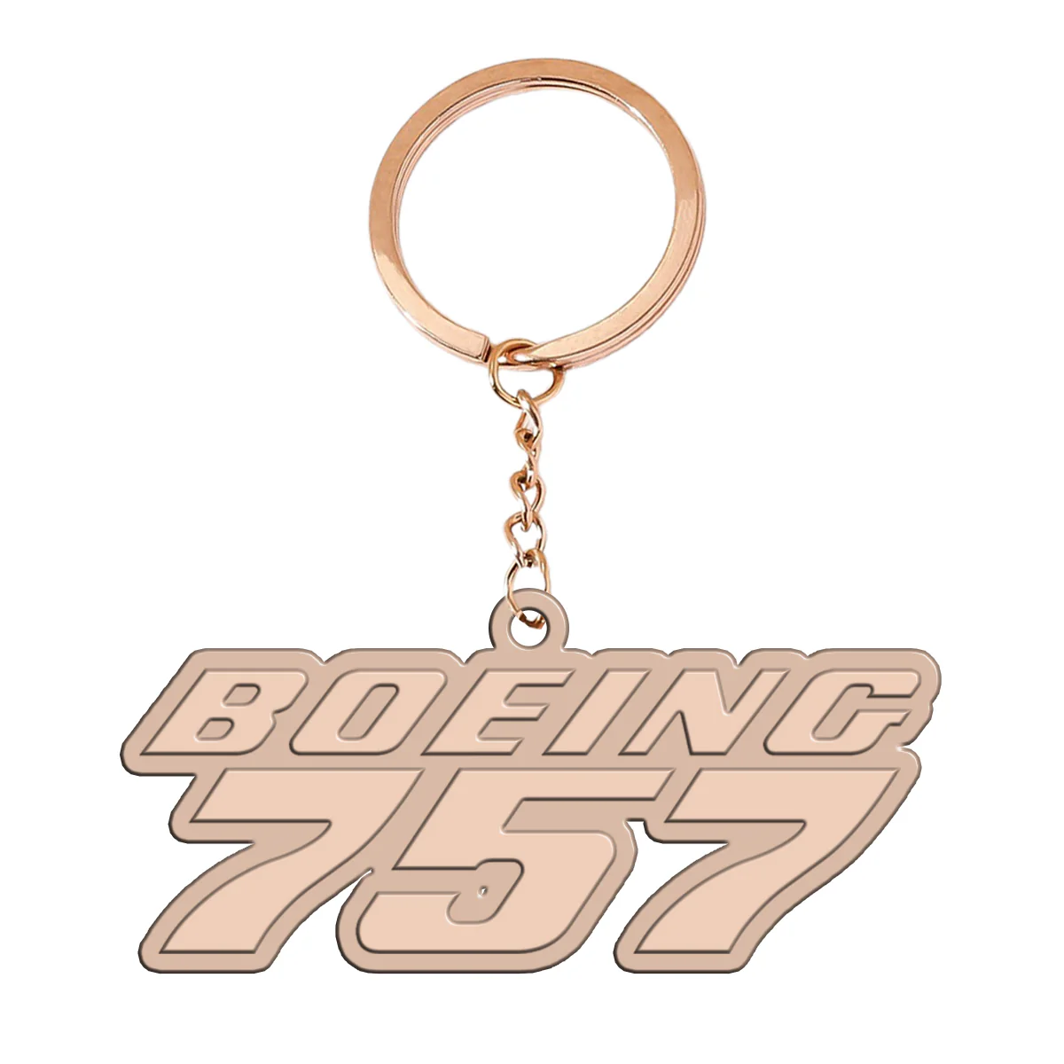 Boeing 757 & Text Designed Hollow Key Chains - Image 3