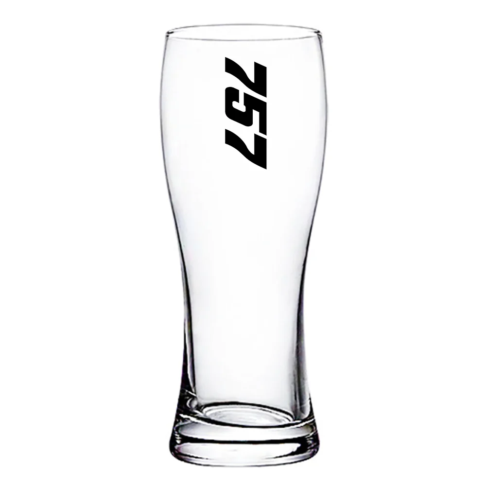 Boeing 757 Text Designed Pilsner Beer Glasses - Image 2