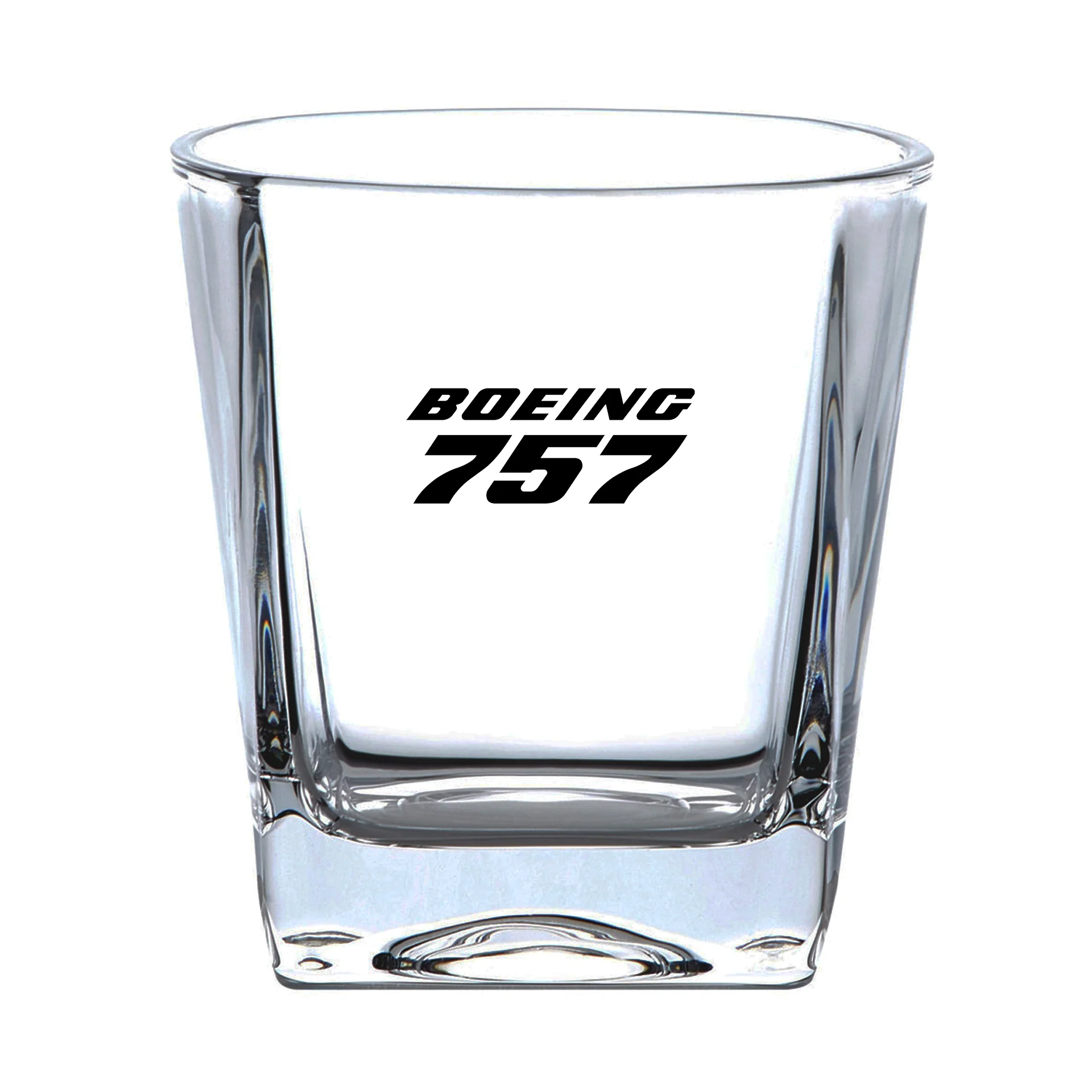 Boeing 757 & Text Designed Whiskey Glass - Image 2