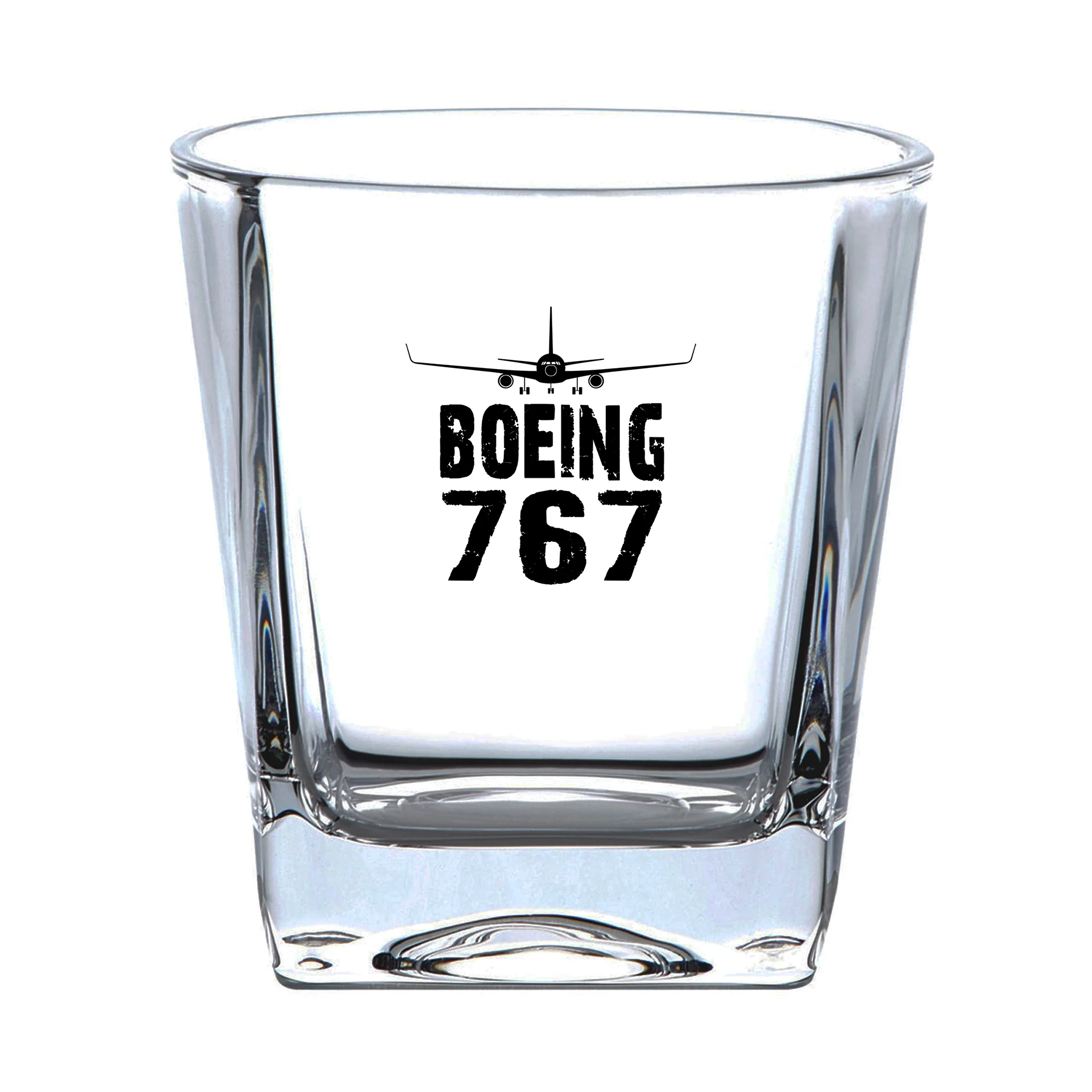 Boeing 767 & Plane Designed Whiskey Glass - Image 2
