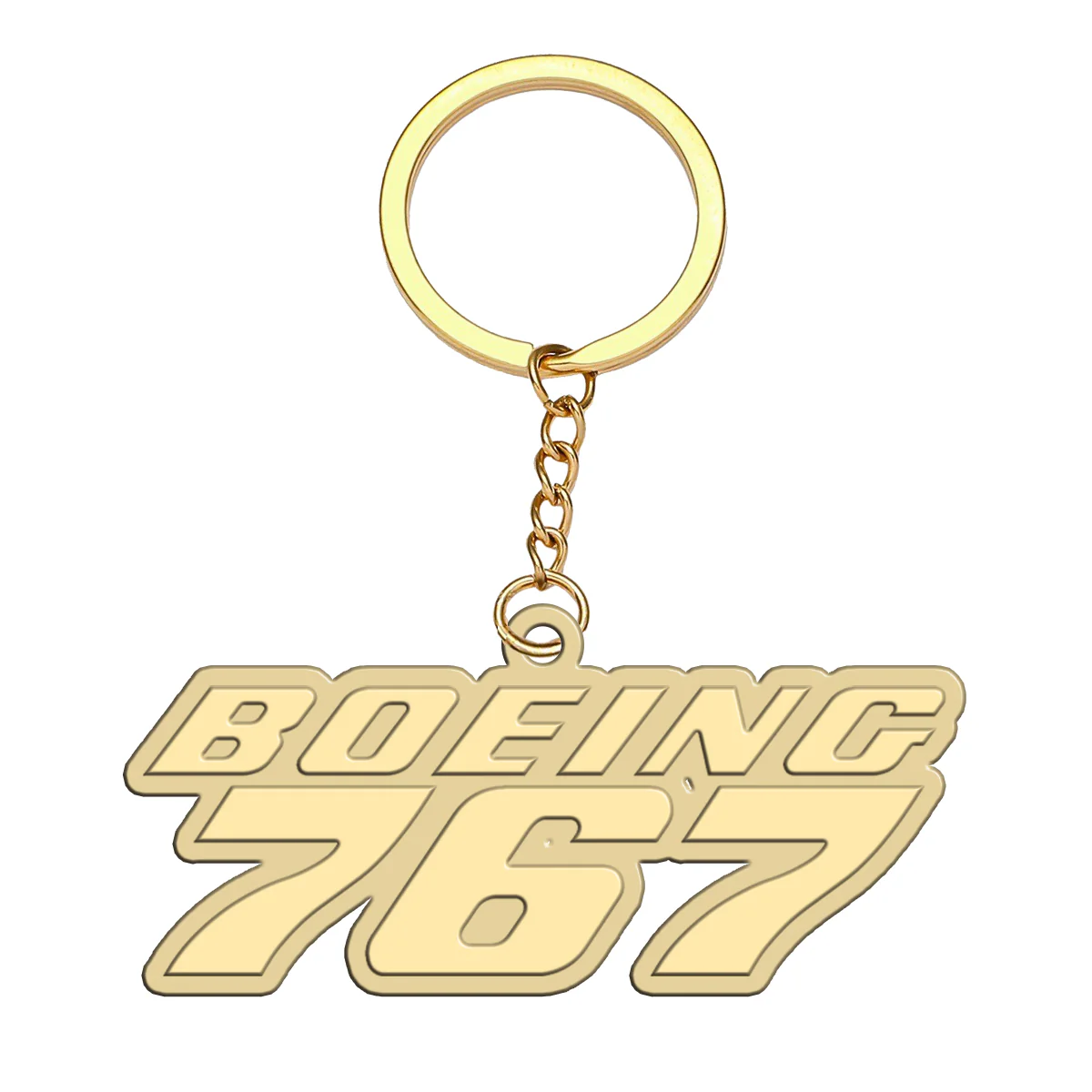 Boeing 767 & Text Designed Hollow Key Chains