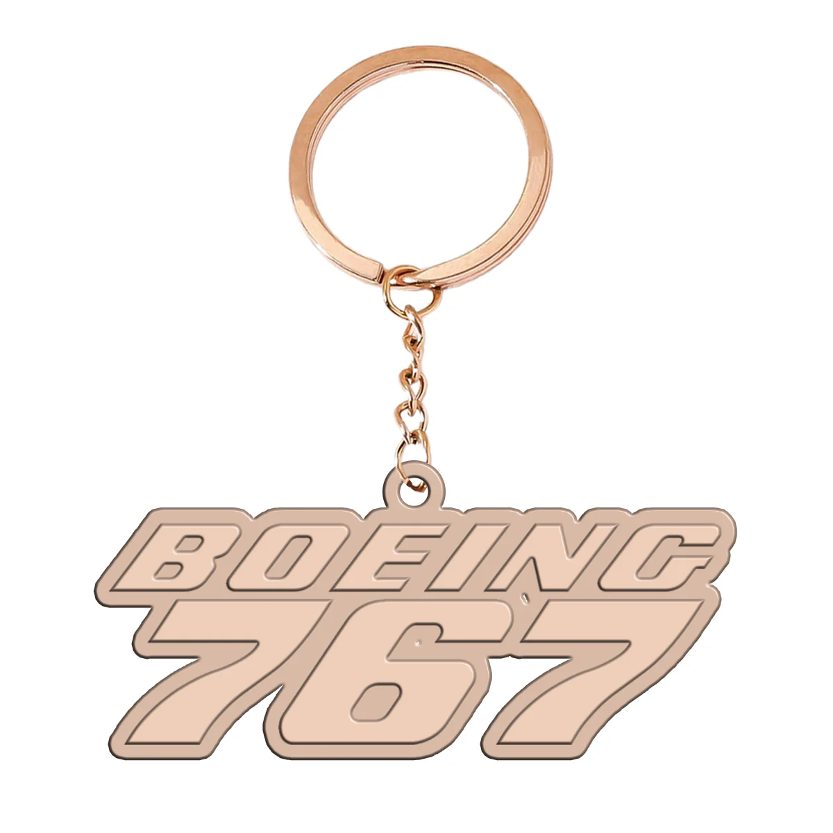 Boeing 767 & Text Designed Hollow Key Chains - Image 3
