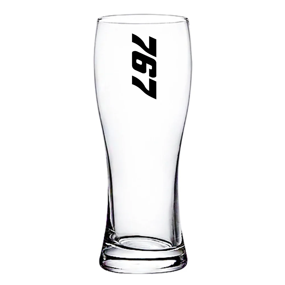 Boeing 767 Text Designed Pilsner Beer Glasses - Image 2