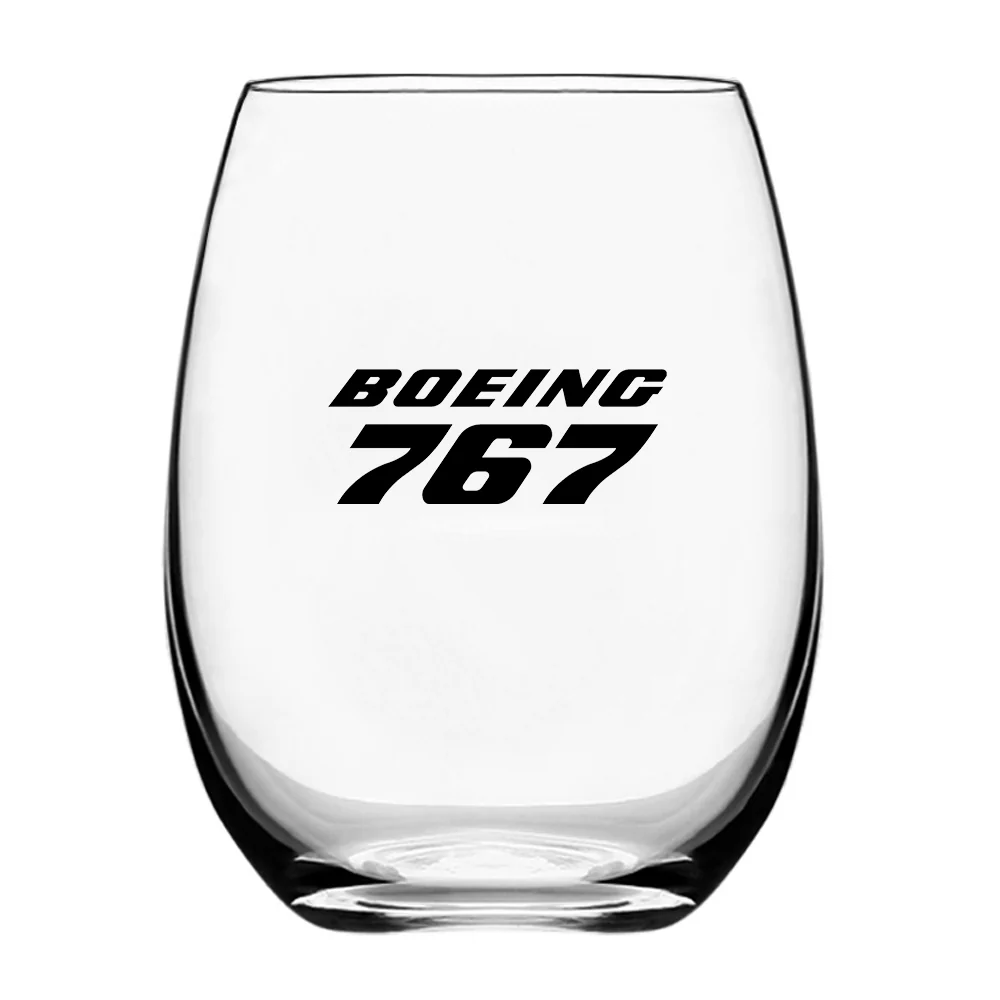 Boeing 767 & Text Designed Water & Drink Glasses - Image 2