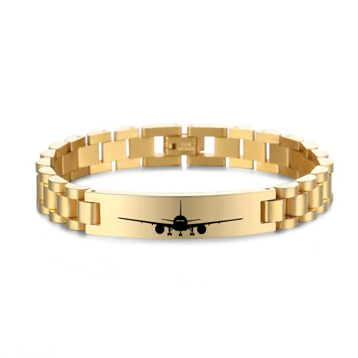 Boeing 777 Silhouette Designed Stainless Steel Chain Bracelets - Image 4