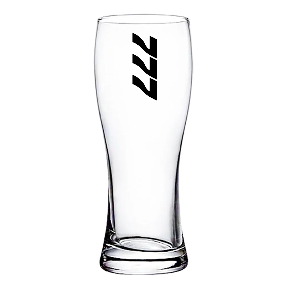 Boeing 777 Text Designed Pilsner Beer Glasses - Image 2