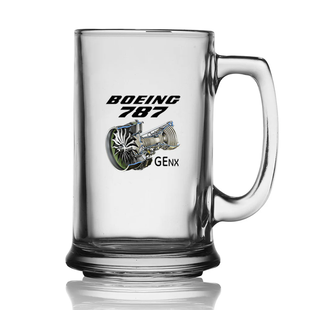 Boeing 787 & GENX Engine Designed Beer Glass with Holder - Image 2