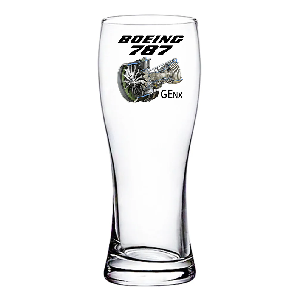 Boeing 787 & GENX Engine Designed Pilsner Beer Glasses - Image 2