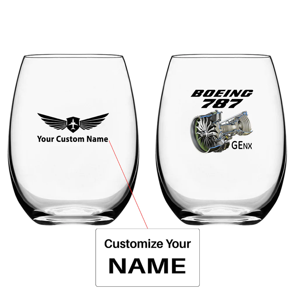 Boeing 787 & GENX Engine Designed Water & Drink Glasses