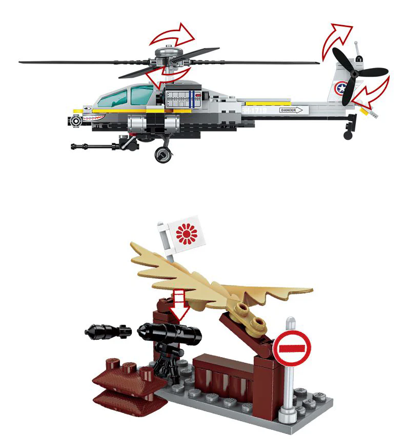 Boeing AH-64 Apache Force Weapon Fighter Building Blocks