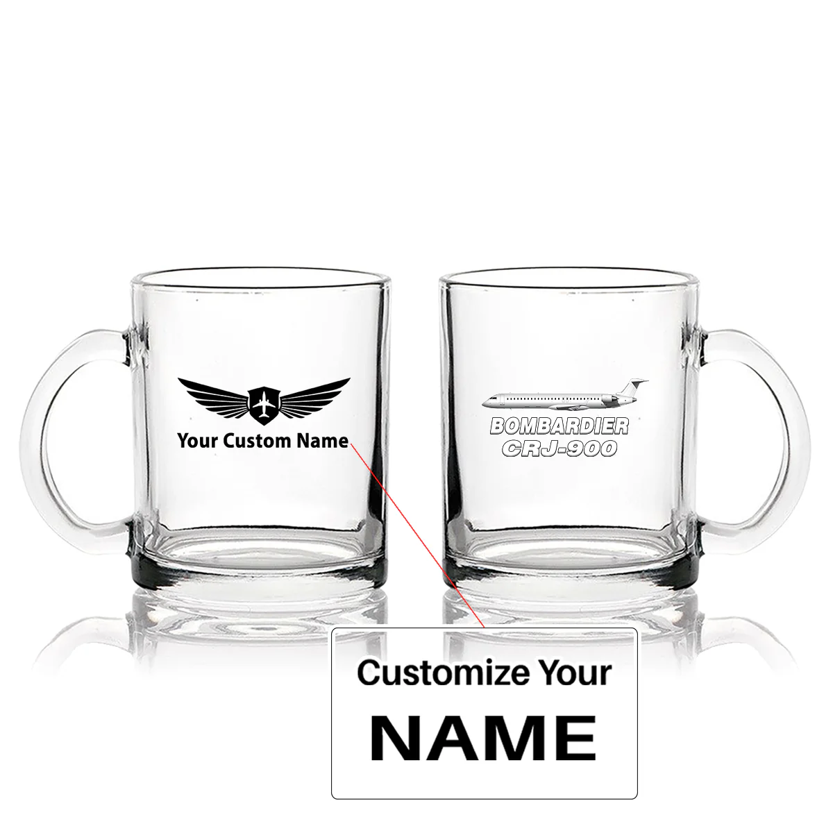Bombardier CRJ-900 Designed Coffee & Tea Glasses
