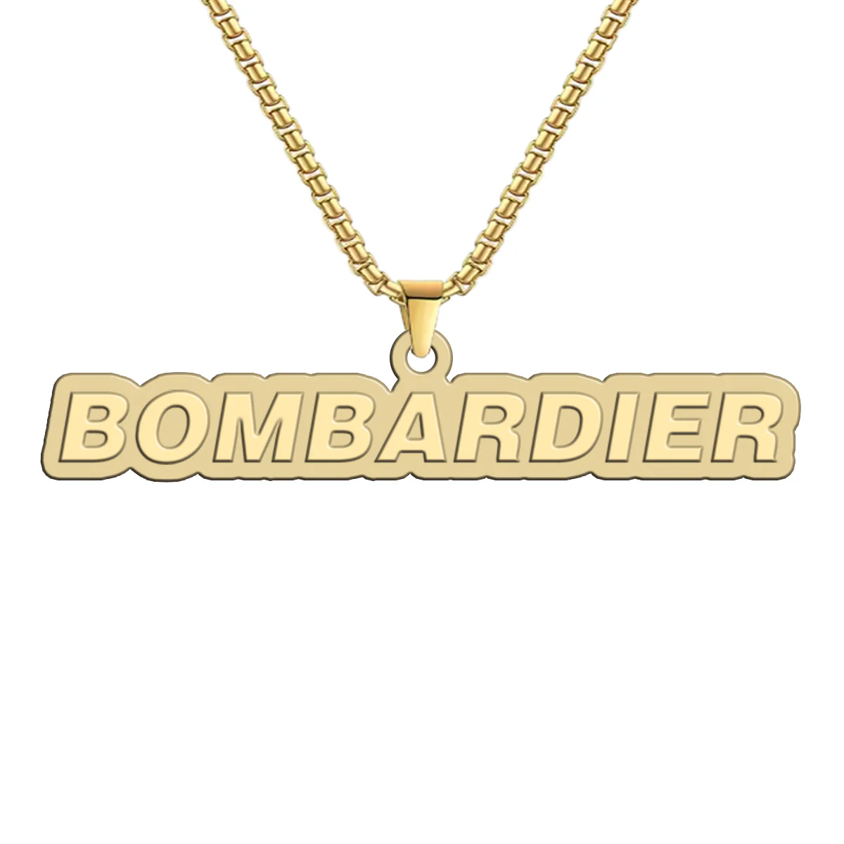 Bombardier & Text Designed Hollow Necklac