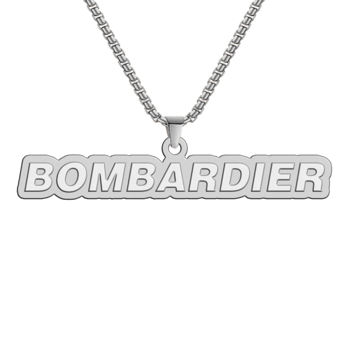 Bombardier & Text Designed Hollow Necklac - Image 2