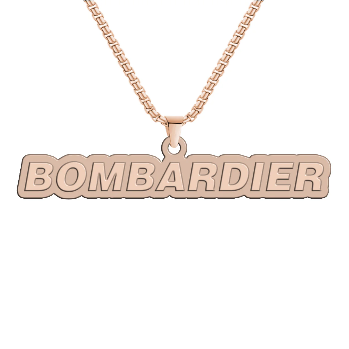 Bombardier & Text Designed Hollow Necklac - Image 3