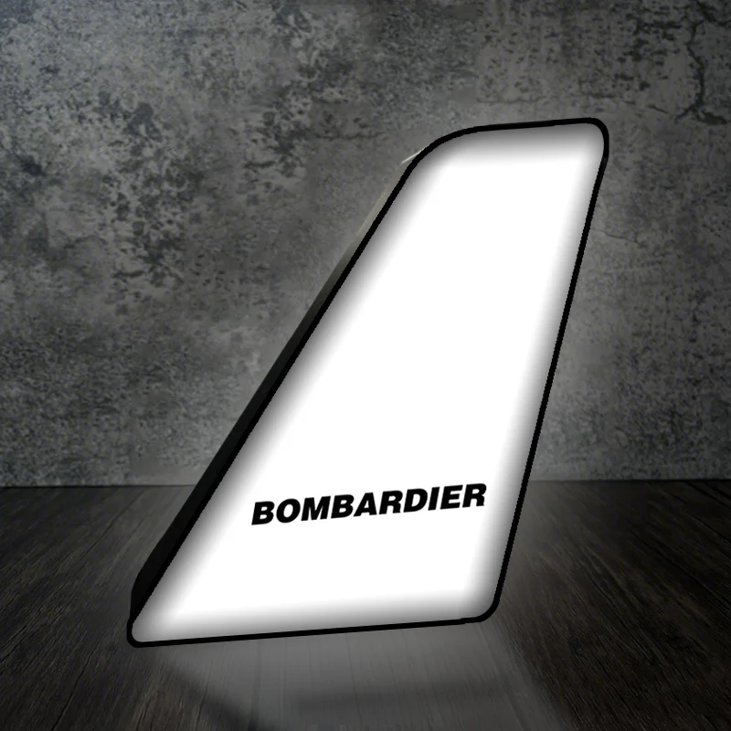 Bombardier & Text Designed Led Aircraft Tail & 3D Lamp - Image 2
