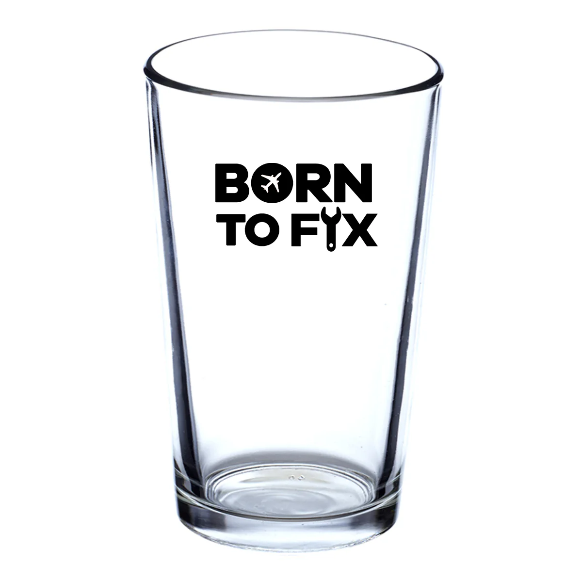 Born To Fix Airplanes Designed Beer & Water Glasses - Image 2