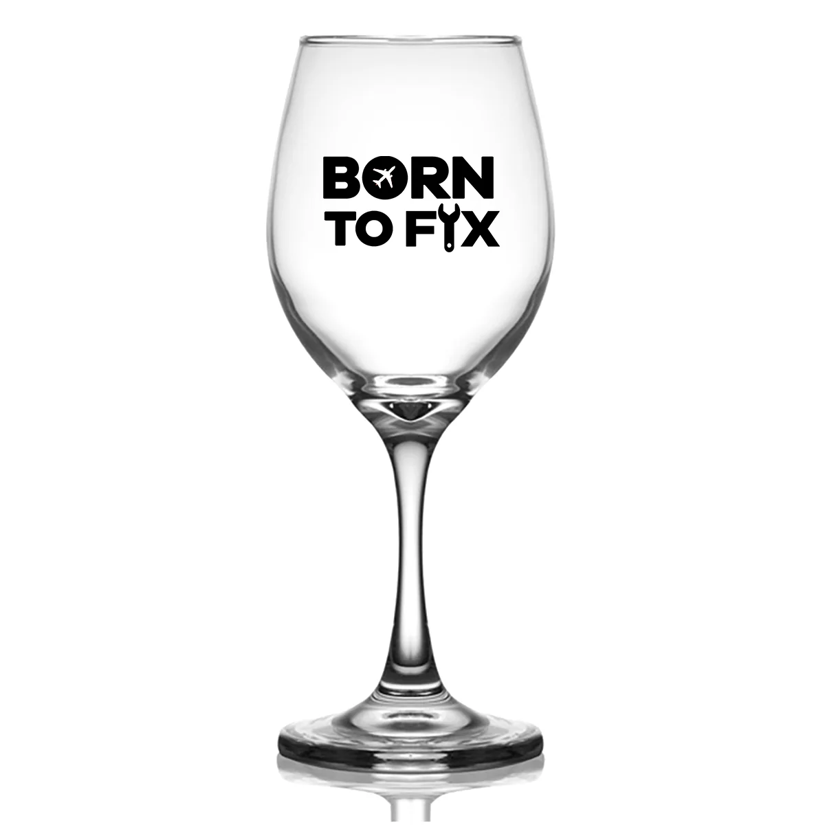 Born To Fix Airplanes Designed Wine Glasses - Image 2
