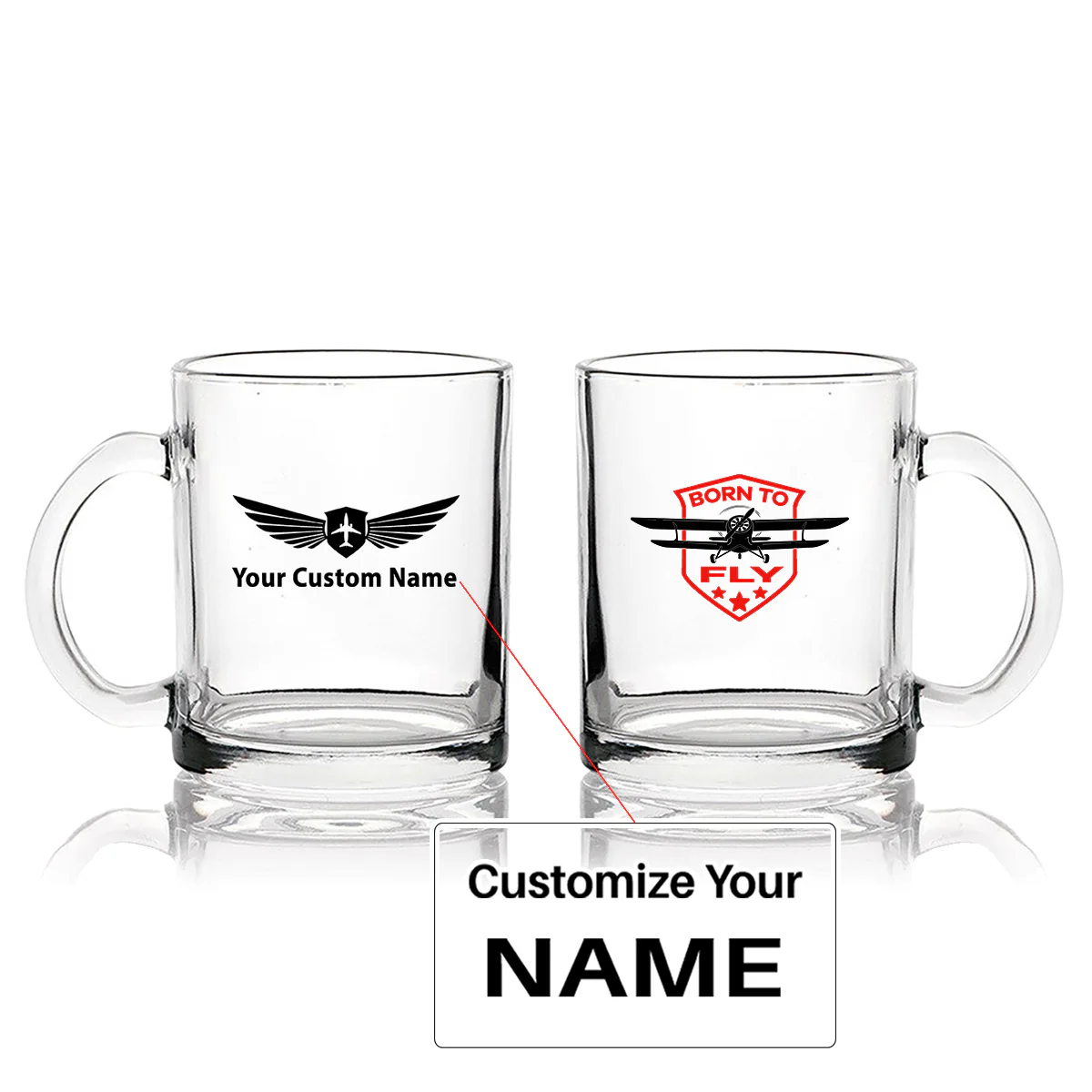 Born To Fly Designed Designed Coffee & Tea Glasses