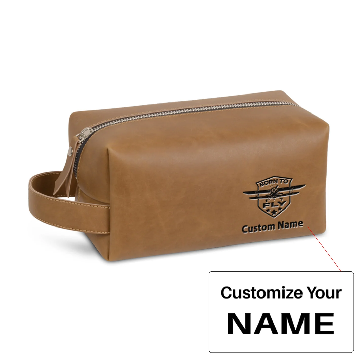 Born To Fly Designed Designed Leather Clutch Toiletry Bag - Image 7