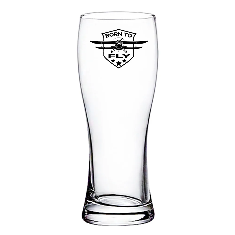 Born To Fly Designed Designed Pilsner Beer Glasses - Image 2
