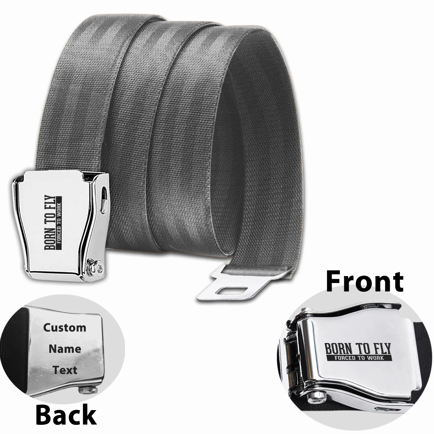 Born To Fly Forced To Work Designed Fashion Airplane Seat Belts - Image 10