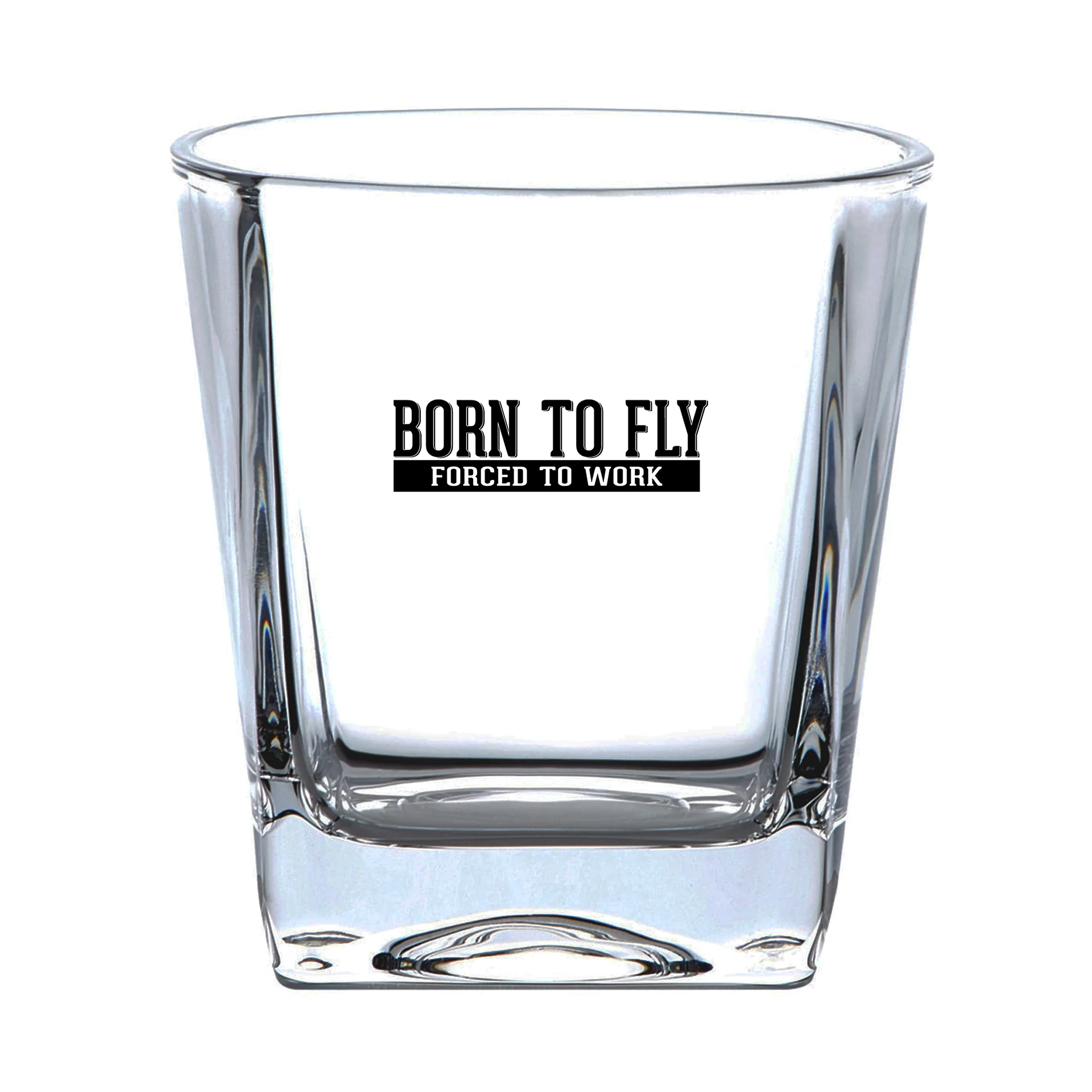 Born To Fly Forced To Work Designed Whiskey Glass - Image 2