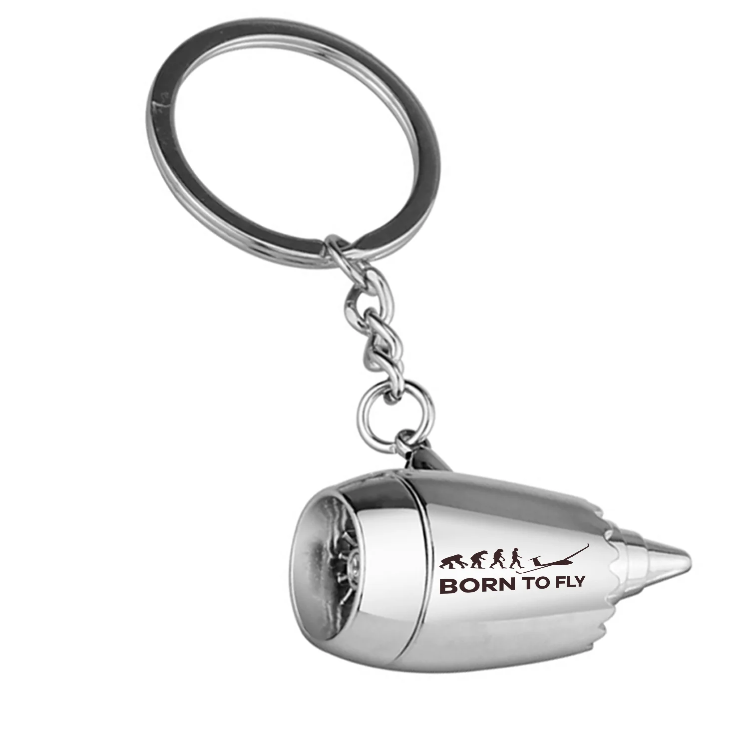 Born To Fly Glider Jet Engine Turbine Key Chains - Image 2