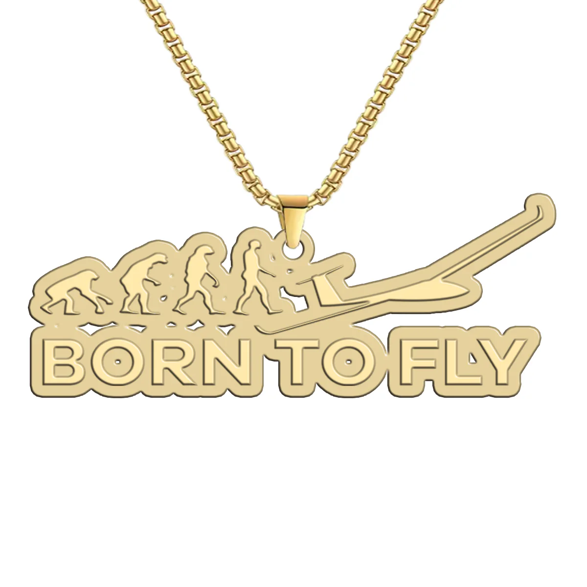 Born To Fly Glider Designed Hollow Necklac