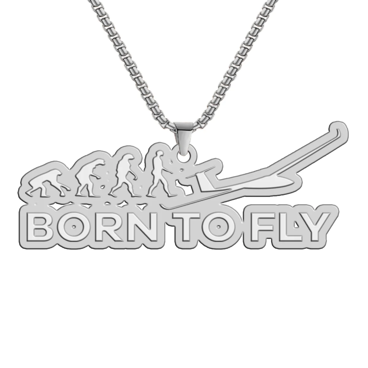Born To Fly Glider Designed Hollow Necklac - Image 2