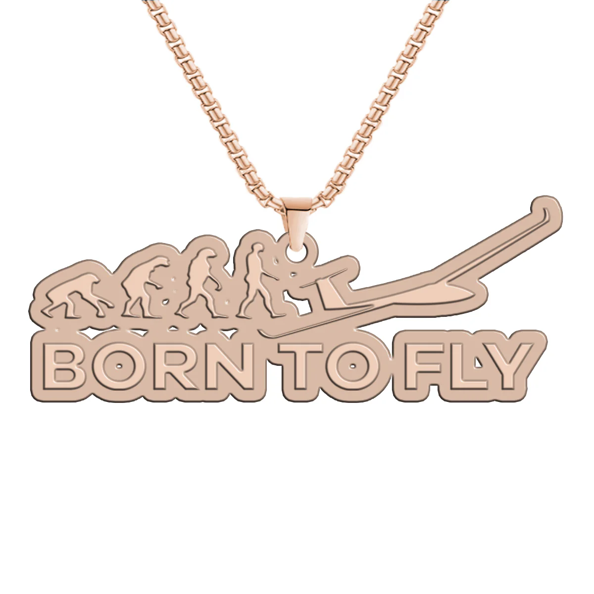 Born To Fly Glider Designed Hollow Necklac - Image 3